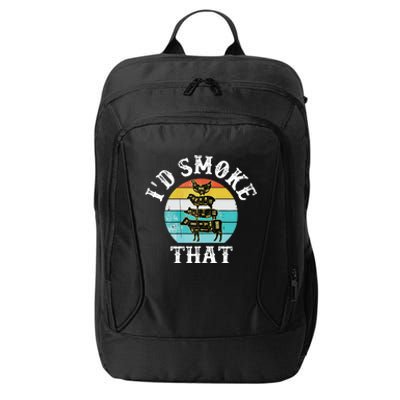 Funny Retro BBQ Party Smoker Chef I'd Smoke That City Backpack