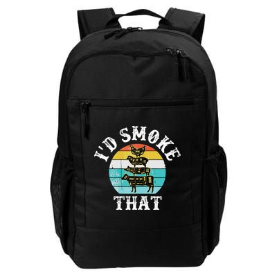 Funny Retro BBQ Party Smoker Chef I'd Smoke That Backpack