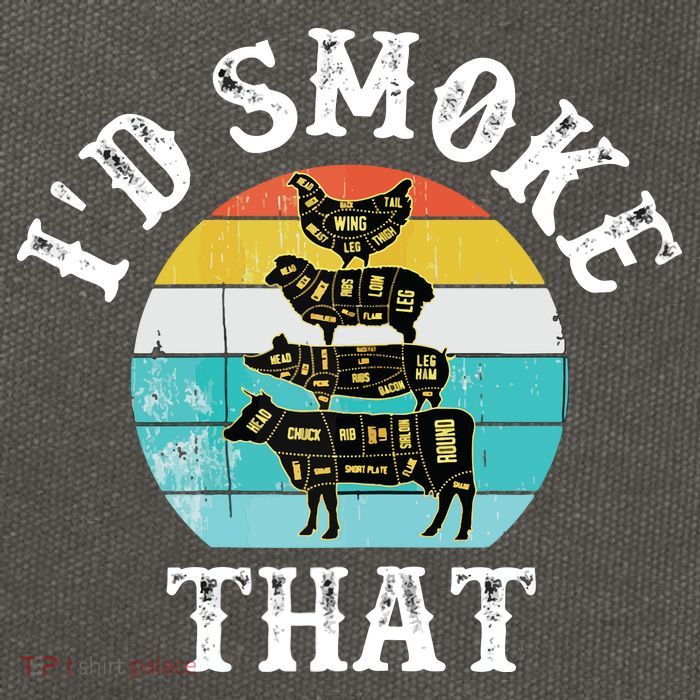 Funny Retro BBQ Party Smoker Chef I'd Smoke That Cotton Canvas Backpack