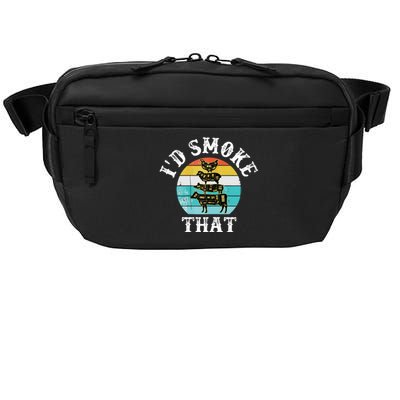 Funny Retro BBQ Party Smoker Chef I'd Smoke That Crossbody Pack