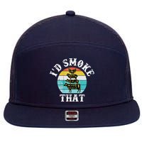 Funny Retro BBQ Party Smoker Chef I'd Smoke That 7 Panel Mesh Trucker Snapback Hat