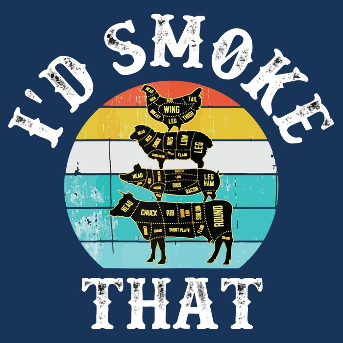 Funny Retro BBQ Party Smoker Chef I'd Smoke That 7 Panel Mesh Trucker Snapback Hat