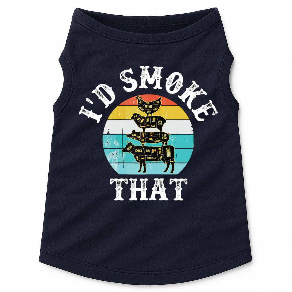 Funny Retro BBQ Party Smoker Chef I'd Smoke That Doggie Tank