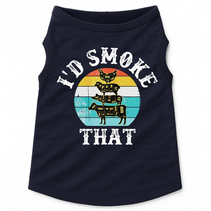 Funny Retro BBQ Party Smoker Chef I'd Smoke That Doggie Tank