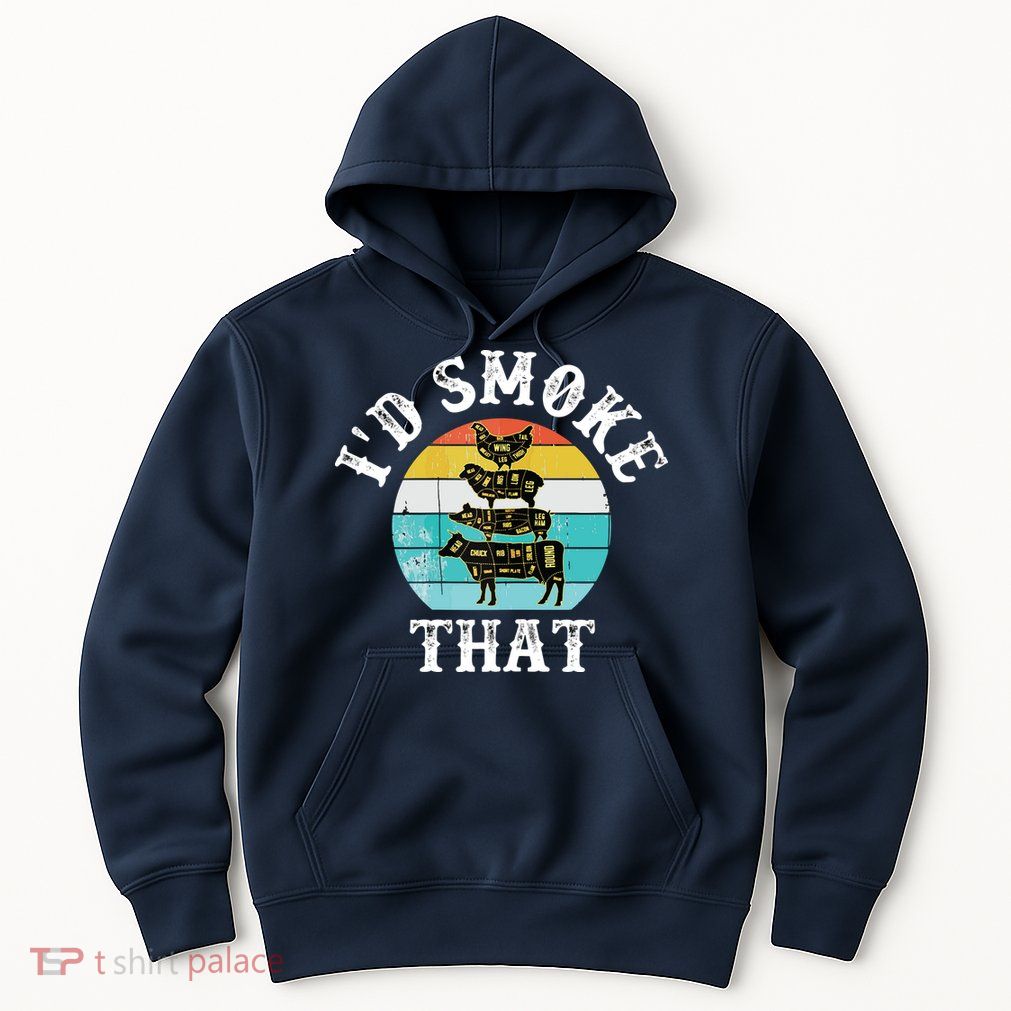 Funny Retro BBQ Party Smoker Chef I'd Smoke That Hoodie