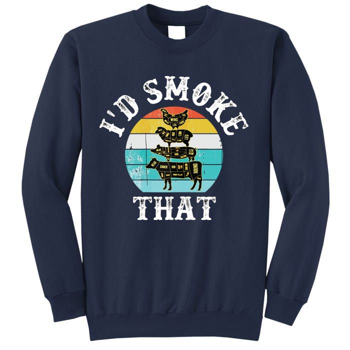 Funny Retro BBQ Party Smoker Chef I'd Smoke That Sweatshirt