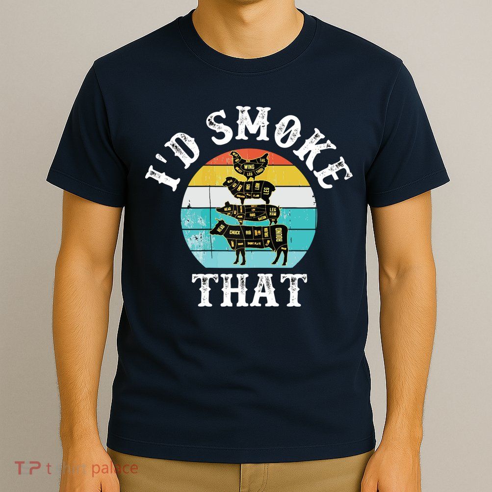 Funny Retro BBQ Party Smoker Chef I'd Smoke That T-Shirt