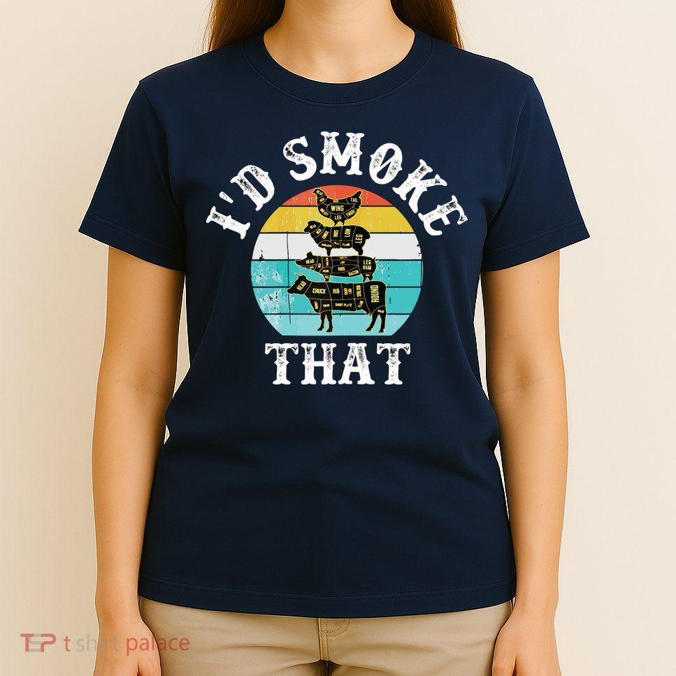 Funny Retro BBQ Party Smoker Chef I'd Smoke That T-Shirt