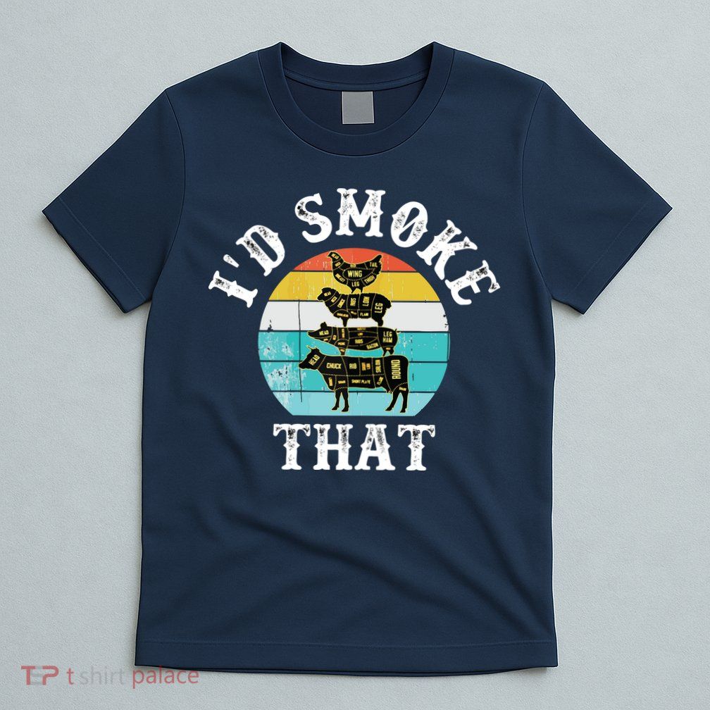 Funny Retro BBQ Party Smoker Chef I'd Smoke That T-Shirt
