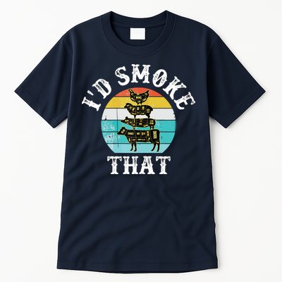 Funny Retro BBQ Party Smoker Chef I'd Smoke That Tall T-Shirt