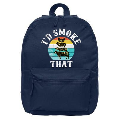 Funny Retro BBQ Party Smoker Chef I'd Smoke That 16 in Basic Backpack