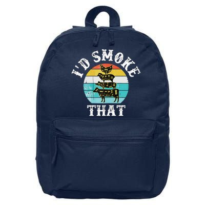 Funny Retro BBQ Party Smoker Chef I'd Smoke That 16 in Basic Backpack