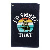 Funny Retro BBQ Party Smoker Chef I'd Smoke That Golf Towel