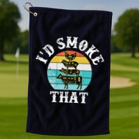 Funny Retro BBQ Party Smoker Chef I'd Smoke That Golf Towel