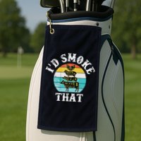 Funny Retro BBQ Party Smoker Chef I'd Smoke That Golf Towel