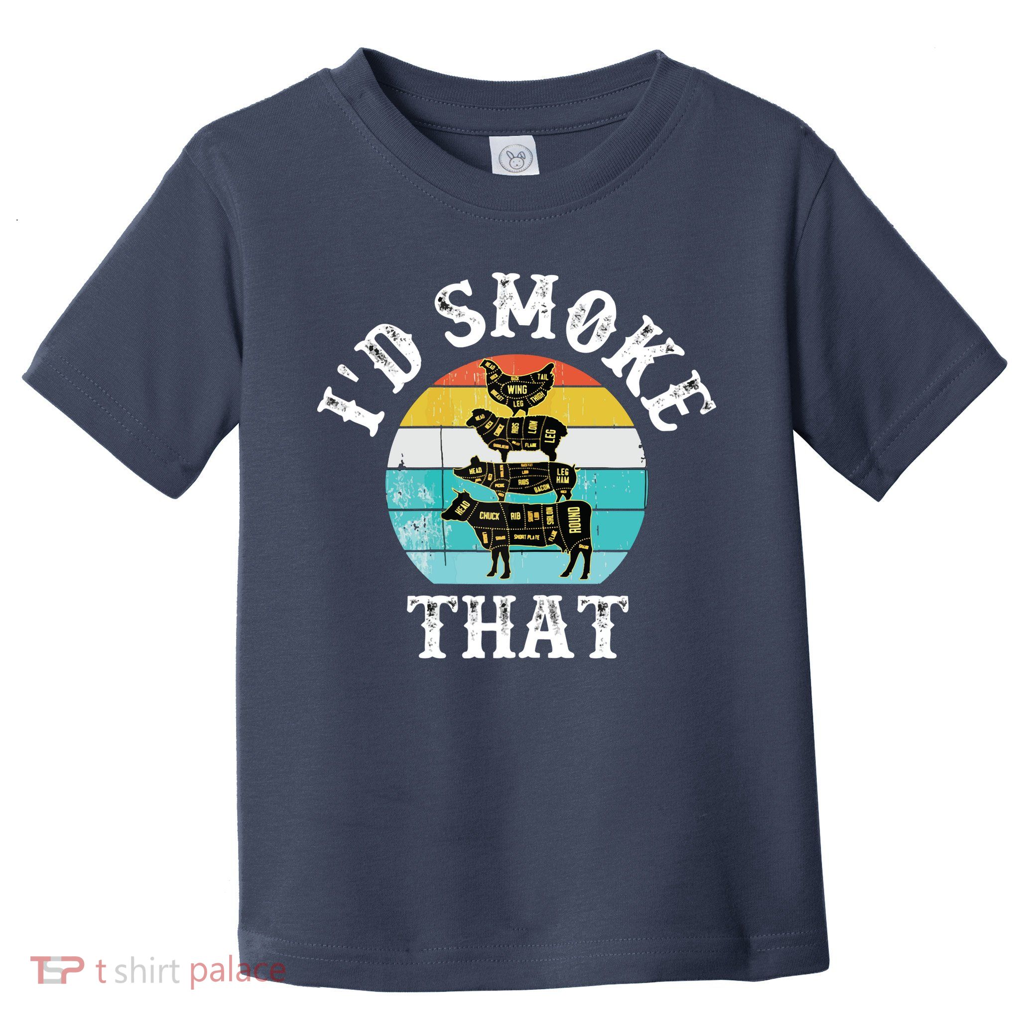 Funny Retro BBQ Party Smoker Chef I'd Smoke That Toddler T-Shirt