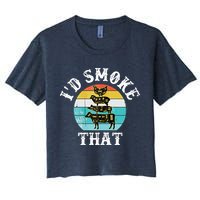 Funny Retro BBQ Party Smoker Chef I'd Smoke That Crop Top