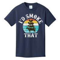 Funny Retro BBQ Party Smoker Chef I'd Smoke That Kids T-Shirt