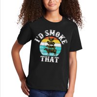 Funny Retro BBQ Party Smoker Chef I'd Smoke That Kids T-Shirt