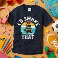 Funny Retro BBQ Party Smoker Chef I'd Smoke That Kids T-Shirt