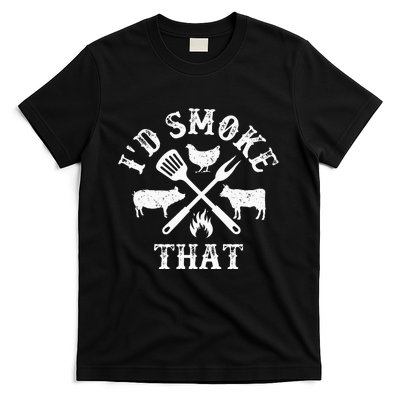 Funny Retro BBQ Party Smoker Chef Dad Gifts Id Smoke That T-Shirt