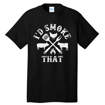 Funny Retro BBQ Party Smoker Chef Dad Gifts Id Smoke That Tall T-Shirt