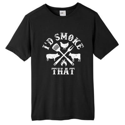 Funny Retro BBQ Party Smoker Chef Dad Gifts Id Smoke That Tall Fusion ChromaSoft Performance T-Shirt