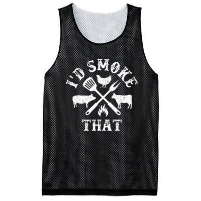 Funny Retro BBQ Party Smoker Chef Dad Gifts Id Smoke That Mesh Reversible Basketball Jersey Tank