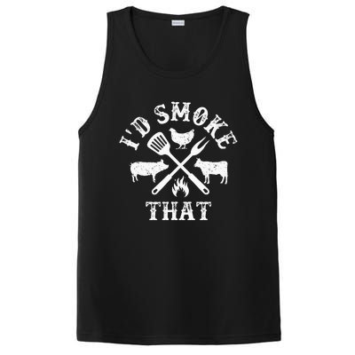 Funny Retro BBQ Party Smoker Chef Dad Gifts Id Smoke That PosiCharge Competitor Tank