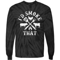 Funny Retro BBQ Party Smoker Chef Dad Gifts Id Smoke That Tie-Dye Long Sleeve Shirt