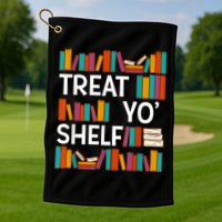 Funny Reading Book Lover Reader Librarian Nerdy Pun Golf Towel