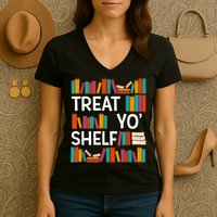 Funny Reading Book Lover Reader Librarian Nerdy Pun Women's V-Neck T-Shirt