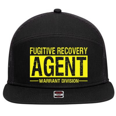 Fugitive Recovery Bail Agent Halloween Costume 7 Panel Mesh Trucker Snapback Hat