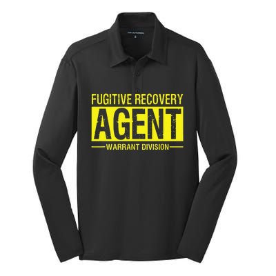 Fugitive Recovery Bail Agent Halloween Costume Silk Touch Performance Long Sleeve Polo