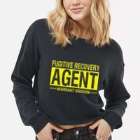 Fugitive Recovery Bail Agent Halloween Costume Cropped Pullover Crew