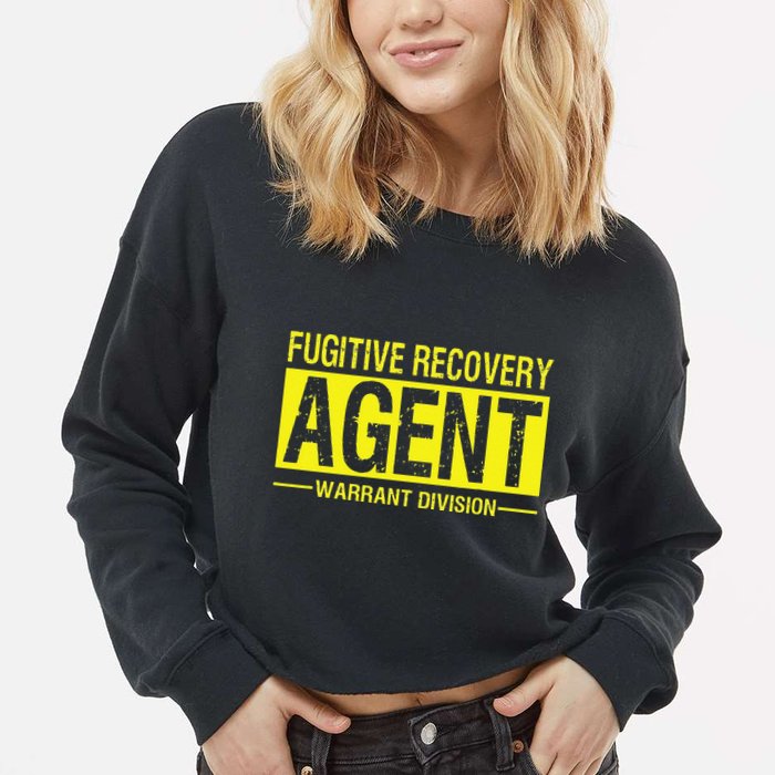 Fugitive Recovery Bail Agent Halloween Costume Cropped Pullover Crew