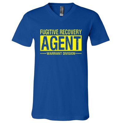 Fugitive Recovery Bail Agent Halloween Costume V-Neck T-Shirt