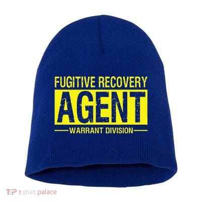 Fugitive Recovery Bail Agent Halloween Costume Short Acrylic Beanie