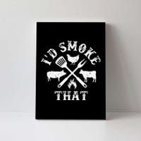 Funny Retro BBQ Party Smoker Chef Dad Gifts Id Smoke That Canvas