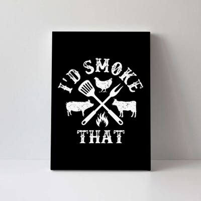 Funny Retro BBQ Party Smoker Chef Dad Gifts Id Smoke That Canvas