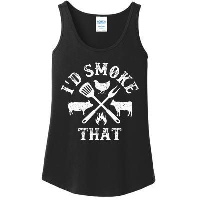 Funny Retro BBQ Party Smoker Chef Dad Gifts Id Smoke That Ladies Essential Tank