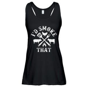 Funny Retro BBQ Party Smoker Chef Dad Gifts Id Smoke That Ladies Essential Flowy Tank