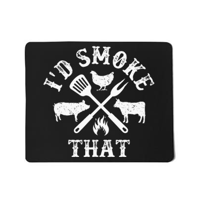 Funny Retro BBQ Party Smoker Chef Dad Gifts Id Smoke That Mousepad