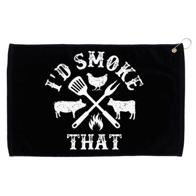 Funny Retro BBQ Party Smoker Chef Dad Gifts Id Smoke That Grommeted Golf Towel