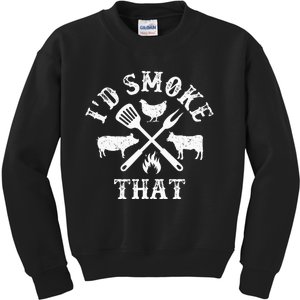 Funny Retro BBQ Party Smoker Chef Dad Gifts Id Smoke That Kids Sweatshirt