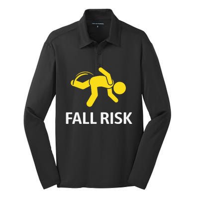 Fall Risk Balance Issues Funny Fall Risk Silk Touch Performance Long Sleeve Polo