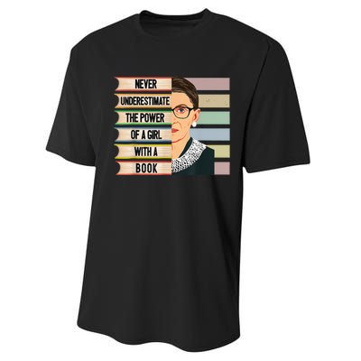 Feminist Ruth Bader Ginsburg RBG Quote With Book Performance Sprint T-Shirt