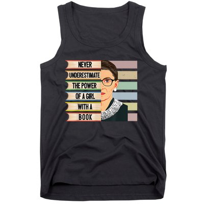 Feminist Ruth Bader Ginsburg RBG Quote With Book Tank Top