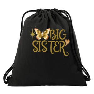 Funny Retro Big Sister Gift Present For Girl Teenager Drawstring Bag