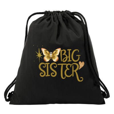 Funny Retro Big Sister Gift Present For Girl Teenager Drawstring Bag